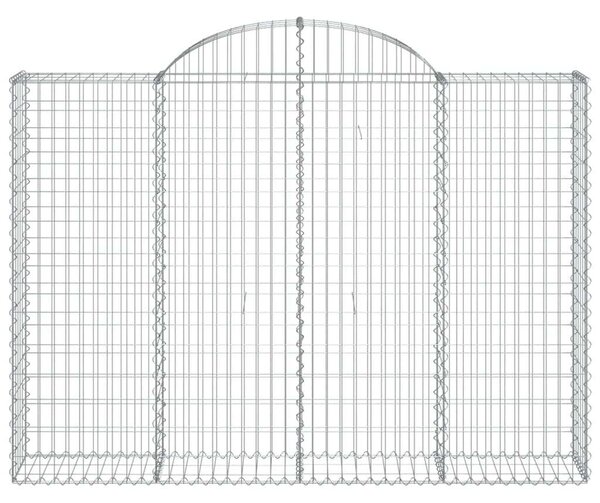 VidaXL 8 db íves horganyzott vas gabion kosár 200x30x140/160 cm