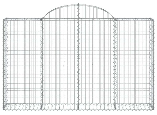 VidaXL Gabion Kosár Szett - 18 db Íves - 200x30x120/140cm
