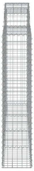 VidaXL 8 db íves horganyzott vas gabion kosár 200x30x140/160 cm