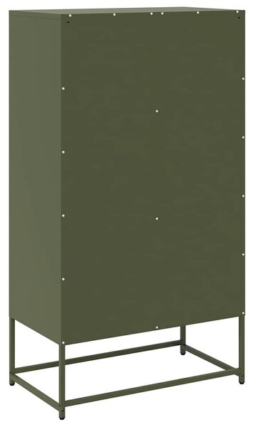 Highboard olívazöld 68x39x123 cm Acél