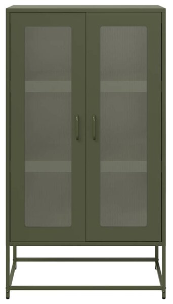 Highboard olívazöld 68x39x123 cm Acél