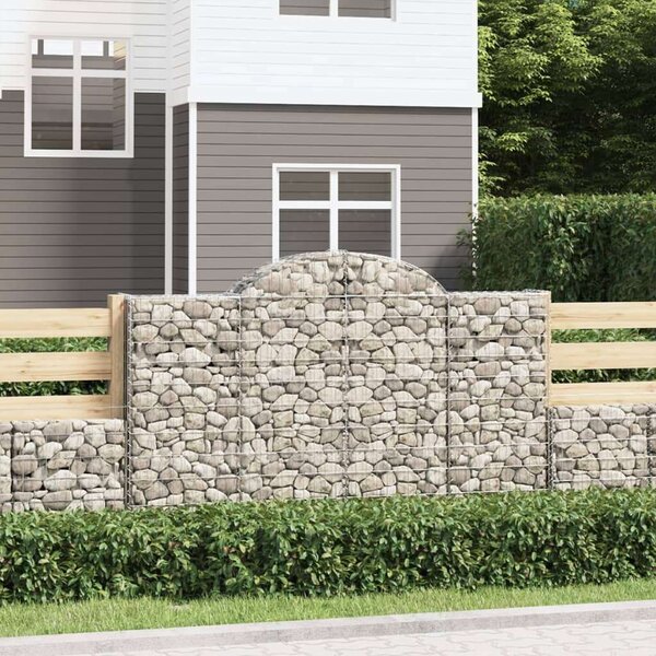 VidaXL 9 db íves horganyzott vas gabion kosár 200x30x120/140 cm