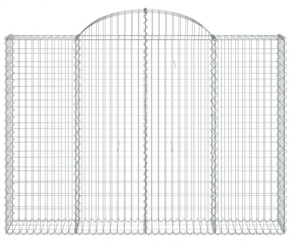 VidaXL 8 db íves horganyzott vas gabion kosár 200x30x140/160 cm