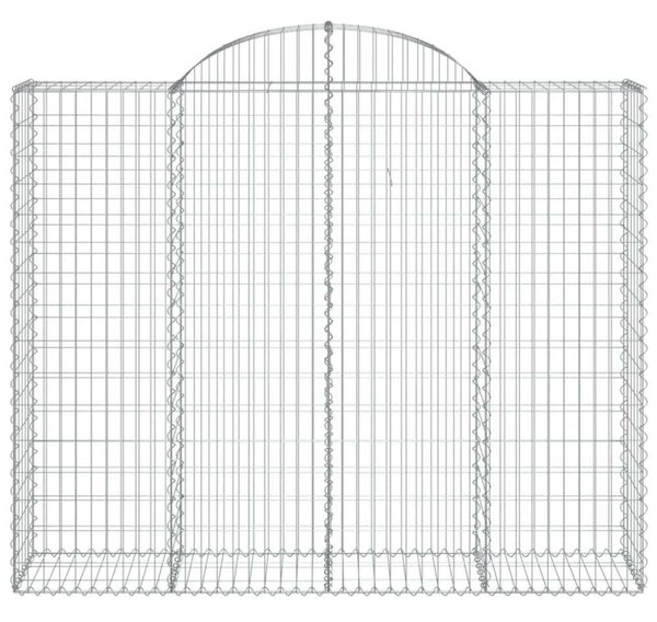 VidaXL 8 db íves horganyzott vas gabion kosár 200x50x160/180 cm