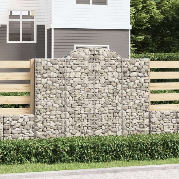 VidaXL 8 db íves horganyzott vas gabion kosár 200x50x160/180 cm
