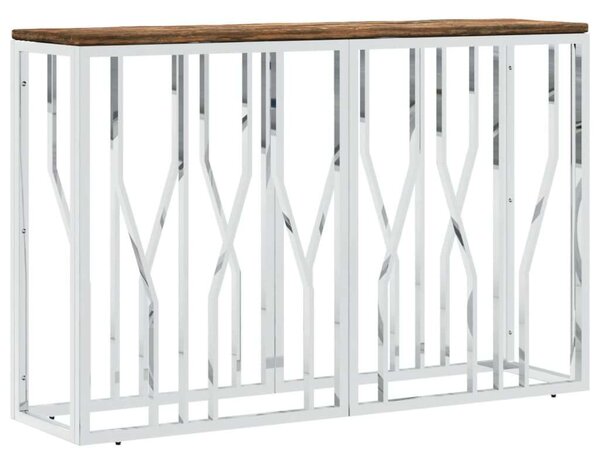VidaXL Tálalóasztal - Üveg és Rozsdamentes Acél - 110cm