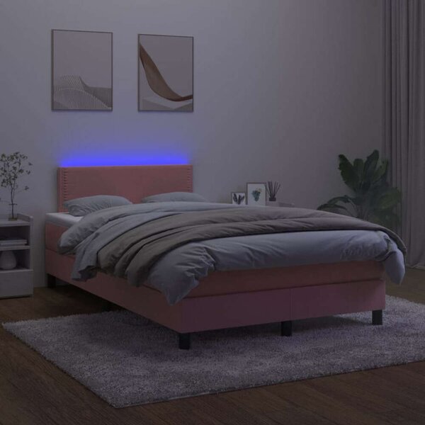 VidaXL LED-es Bársony Ágy - 120x200 cm