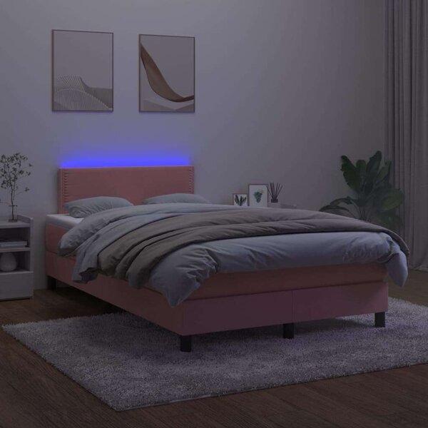VidaXL LED-es Bársony Ágy - 120x200 cm