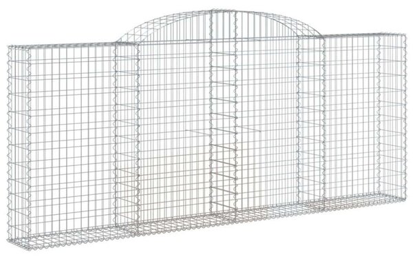 VidaXL 7 db íves horganyzott vas gabion kosár 300x30x120/140 cm