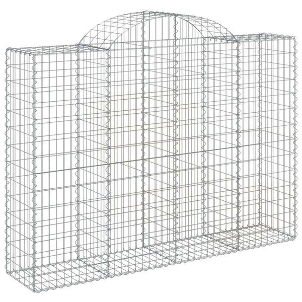 VidaXL 10 db íves horganyzott vas gabion kosár 200x50x140/160 cm