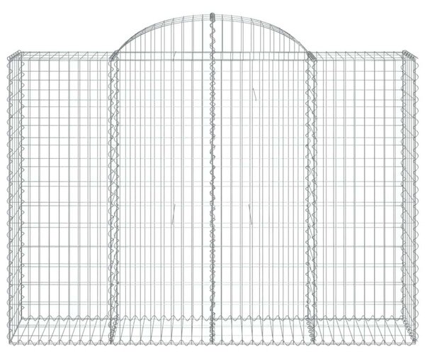 VidaXL 10 db íves horganyzott vas gabion kosár 200x50x140/160 cm