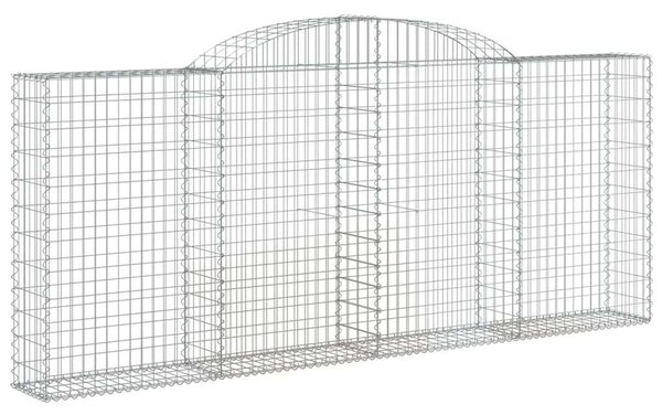 4 db íves horganyzott vas gabion kosár 300x30x120/140 cm