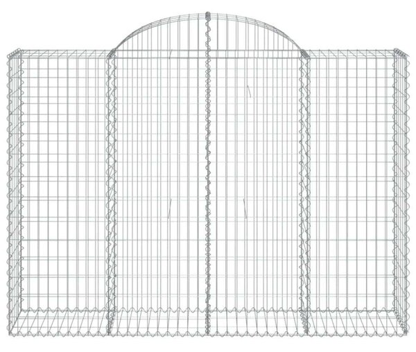 VidaXL 10 db íves horganyzott vas gabion kosár 200x50x140/160 cm