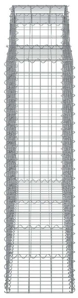 VidaXL 10 db íves horganyzott vas gabion kosár 200x50x140/160 cm