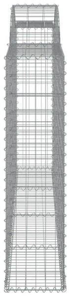 VidaXL 7 db íves horganyzott vas gabion kosár 300x30x120/140 cm