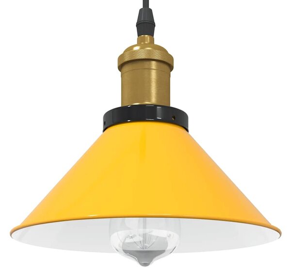 VidaXL függesztéklámpa magassága állítható E27 fényes sárga Ø22cm fém