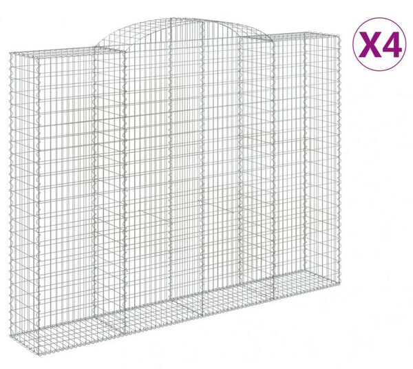 VidaXL Gabion Kosár - Íves - 300x50x240 cm - 4 db