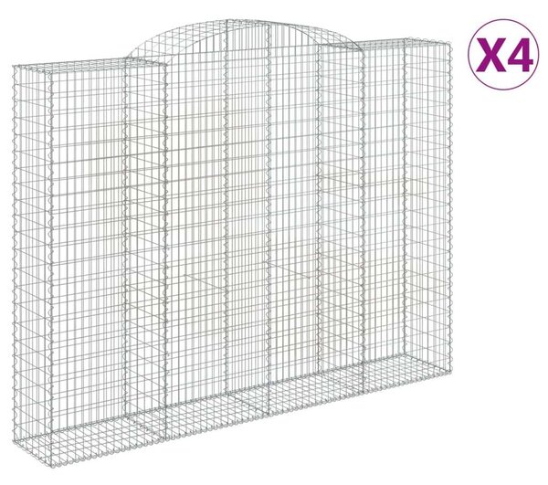 VidaXL Gabion Kosár - Íves - 300x50x240 cm - 4 db