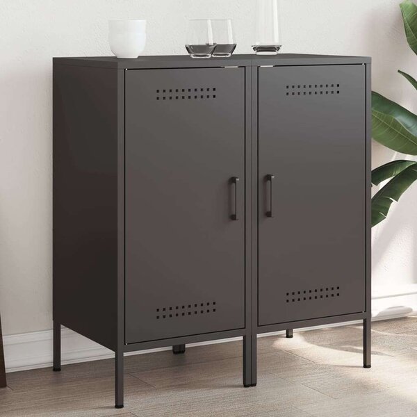 VidaXL Ipari Fém Tárolószekrény Szett - 2 db - Fekete - 36x39x79 cm