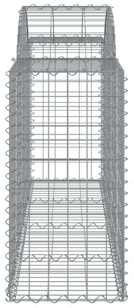 6 db íves horganyzott vas gabion kosár 200x50x80/100 cm