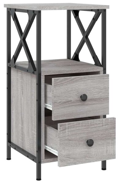 Modern Éjjeliszekrény - Sonoma Szürke - 2 Fiók - 70cm