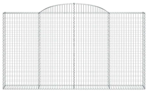 2 db íves horganyzott vas gabion kosár 300x30x160/180 cm