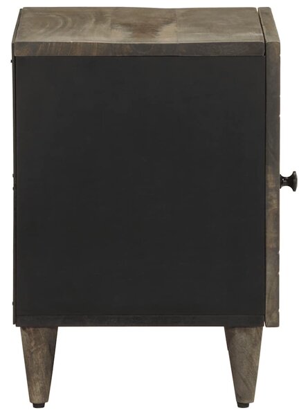 2 db világosszürke tömör mangófa éjjeliszekrény 40 x 33 x 46 cm