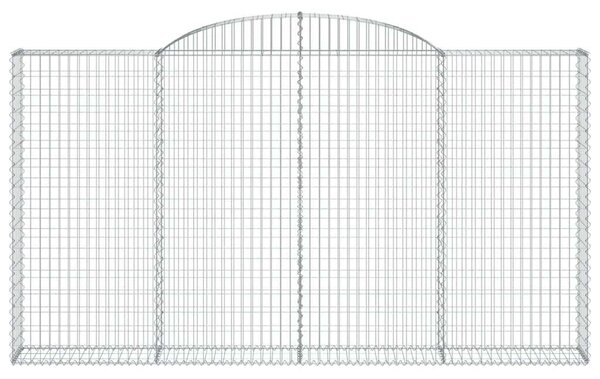 Íves horganyzott vas gabion kosár 300 x 30 x 160/180 cm