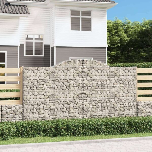 VidaXL Gabion Fal Elem Készlet - 5 db Íves Kosár - 300x50x160/180 cm