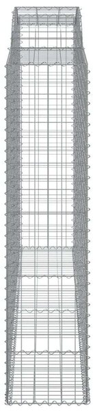 Íves horganyzott vas gabion kosár 300 x 50 x 200/220 cm