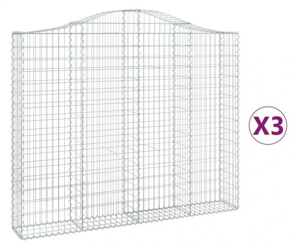 Gabion Kosár - Íves - 3 db - 200x30x160/180cm