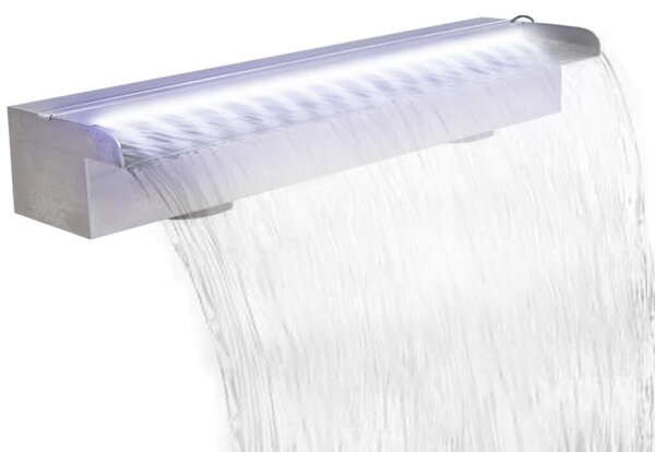 Négyszögletes rozsdamentes acél medence szökőkút led fényekkel 60 cm