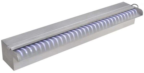 Négyszögletes rozsdamentes acél medence szökőkút led fényekkel 60 cm