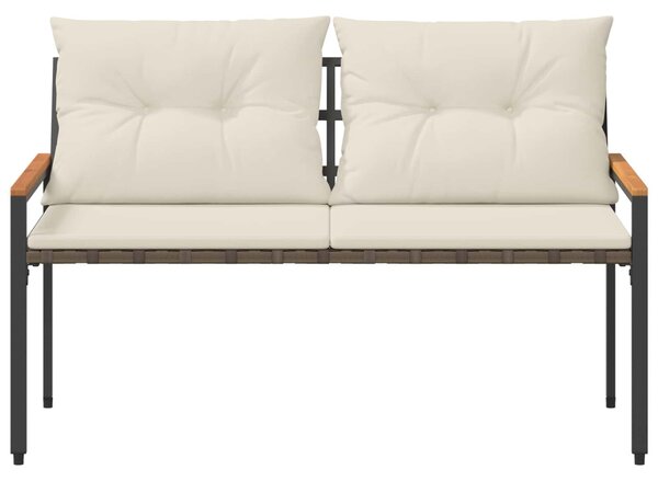 Kerti pad 2 -Seater 116 x 67,5 x 72 cm polirattan Krémfehér