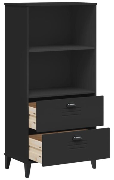 VIKEN fekete szerelt fa könyvszekrény 60 x 35 x 123 cm