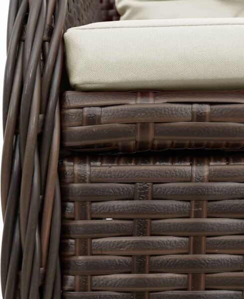 5 részes barna polyrattan kerti étkezőgarnitúra párnákkal