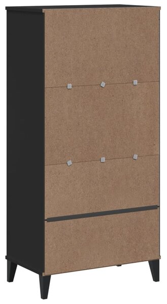 VIKEN fekete szerelt fa könyvszekrény 60 x 35 x 123 cm
