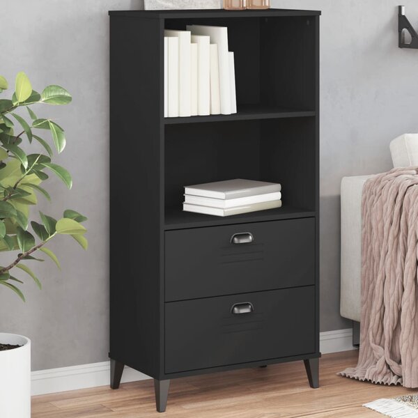 VIKEN fekete szerelt fa könyvszekrény 60 x 35 x 123 cm