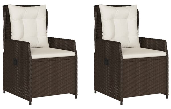 2 db barna polyrattan dönthető kerti szék