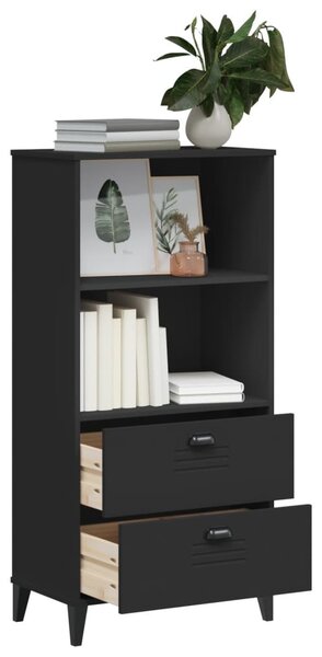 VIKEN fekete szerelt fa könyvszekrény 60 x 35 x 123 cm