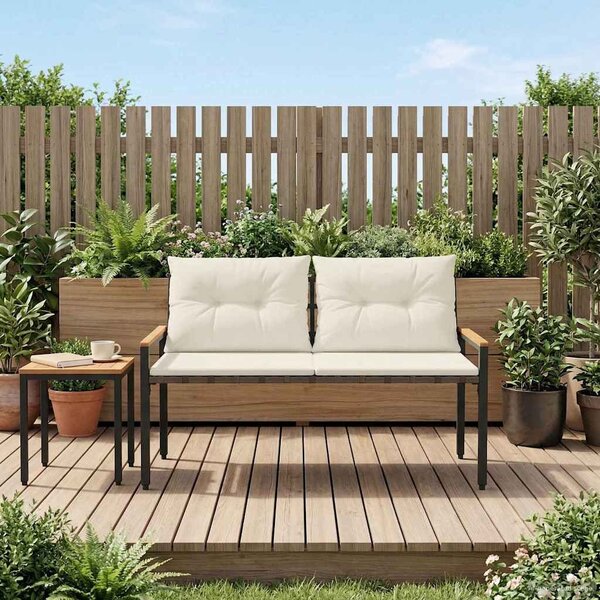 Kerti pad 2 -Seater 116 x 67,5 x 72 cm polirattan Krémfehér