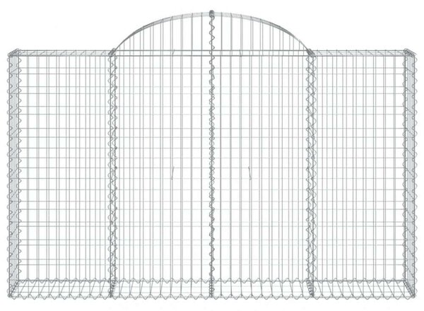 VidaXL 9 db íves horganyzott vas gabion kosár 200x30x120/140 cm