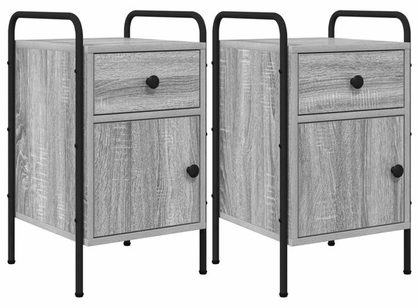 Éjjeliszekrény 2 db Szürke Sonoma 35 x 36,5 x 61 cm Szerelt Fa
