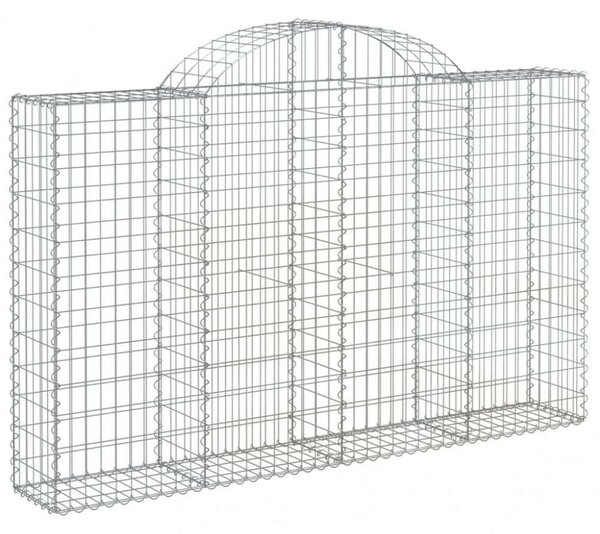 VidaXL 9 db íves horganyzott vas gabion kosár 200x30x120/140 cm