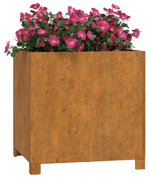 2 db szürke corten acél növénytartó lábbal 49 x 47 x 50 cm