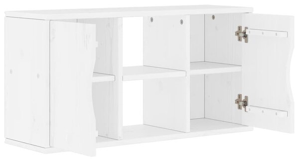 ODDA tömörfa fenyőfa TV szekrény fehér 79x24x40 cm