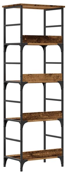 Antik fa színű szerelt fa könyvszekrény 50 x 33 x 153 cm