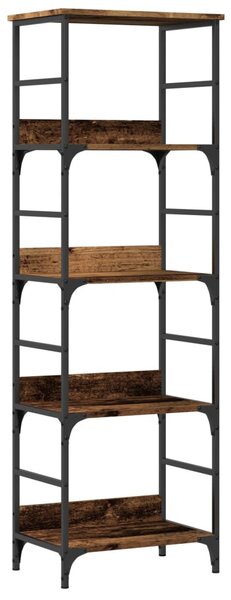 Antik fa színű szerelt fa könyvszekrény 50 x 33 x 153 cm