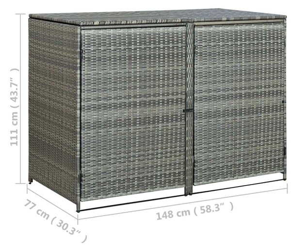 Kert-Max - Dupla Kukatároló - Polyrattan - 148x77x111cm