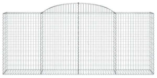 VidaXL 25 db íves horganyzott vas gabion kosár 300x50x120/140 cm
